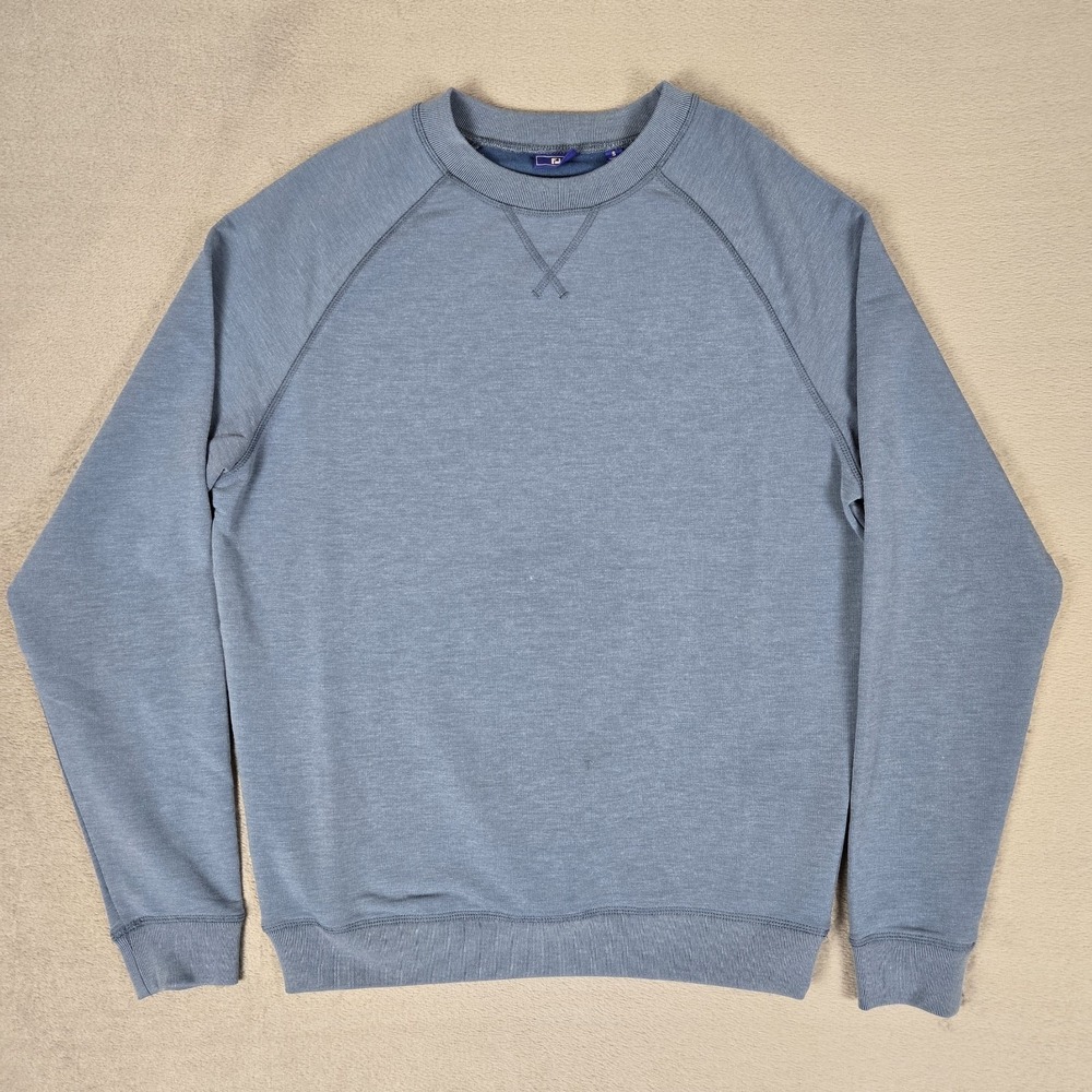 FootJoy FJ Swetashirt Mens Small Blue Heathered French Terry Crewneck Golf